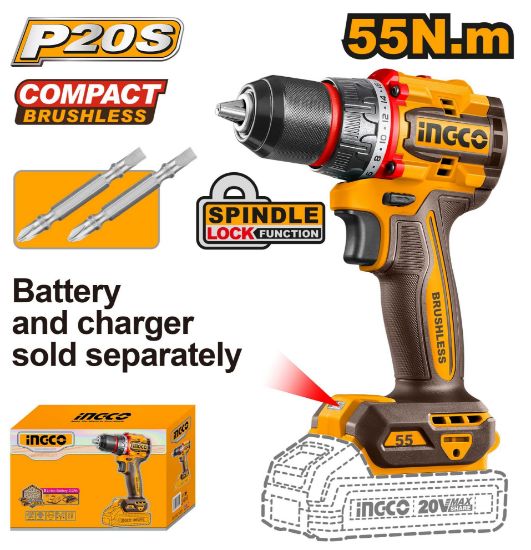 INGCO CDLI205581 20V Brushless Cordless Impact Wrench 55N.m