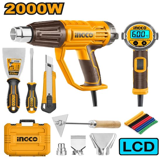 Heat Gun with Digital LCD, Box & Accessories – INGCO HG2000581