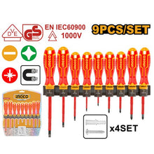 INGCO HKISD0908 – 9 Pcs 1000V Insulated Slotted & Phillips Screwdriver Set
