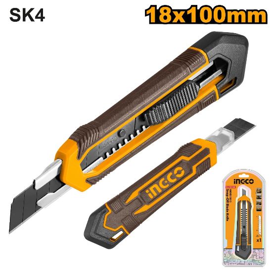 INGCO HKNS11815 – 18x100mm SK5 Rubber Handle Pull Knife Blade