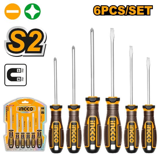 6 Pcs S2 Screwdriver Set – INGCO HKSDS0628