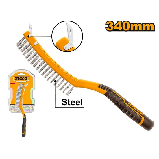 340mm Steel Brush with Scraper – INGCO HKTWB3403