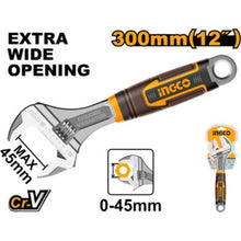 12" Adjustable Wrench with Rubber Grip (0–41mm) – INGCO HADW131128