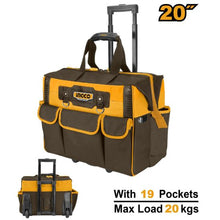 19-Pocket Telescopic Handle Tool Bag with Wheels – INGCO HRRTB2015