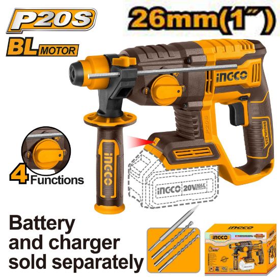 20V Cordless 26mm SDS Rotary Hammer with 4 Functions – CRHLI20268