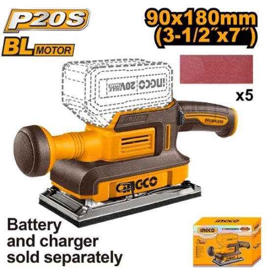 INGCO CFSLI2031 – 20V (90x180mm) Brushless Cordless Sander