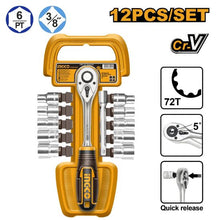 12 Pcs Socket Set with Ratchet – INGCO HKTS38122