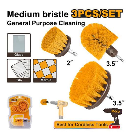 INGCO WCBM0301 – 3Pcs Medium Soft Cleaning Brush Set for Grinder