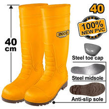 INGCO SSH092S1P.40 – Black Rubber Safety Boots with Steel Toe Protection