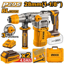 20V Cordless 28mm SDS Rotary Hammer with Compressor & 2 Batteries – CRHLI202882