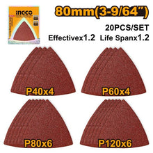 INGCO AKTS080201 20PCS Triangular Sanding Sheets