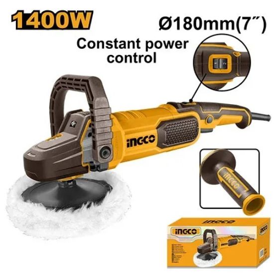 INGCO AP140028 1400W 180mm Variable Speed Polisher with Plastic Guard