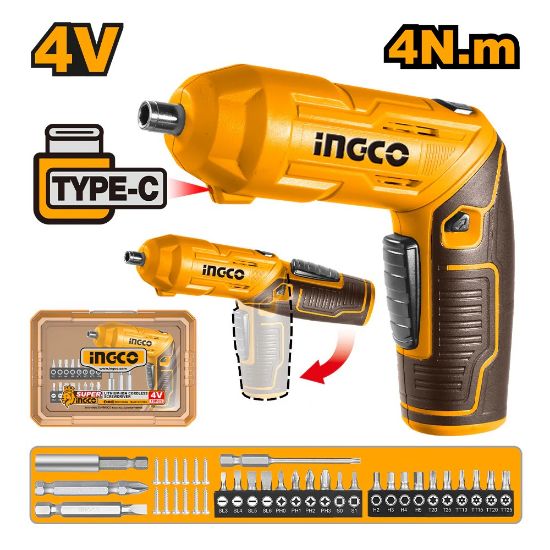 4V Cordless Screwdriver with Rotating Handle (19 Pcs) – CSDLI04425