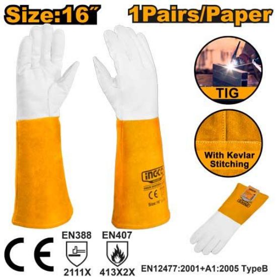 INGCO HGVG01 – Welding Gloves, Goat and Cow Leather