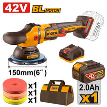 INGCO APLI42151 – 42V Cordless Polisher , Brushless Motor, Variable Speed, 1×2Ah Battery + Charger + Bag