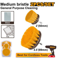 INGCO WCBM2235 – 2Pcs Medium Bristle Cleaning Brush Set