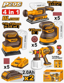 INGCO COSLI250383 – 20V Cordless Combo Set