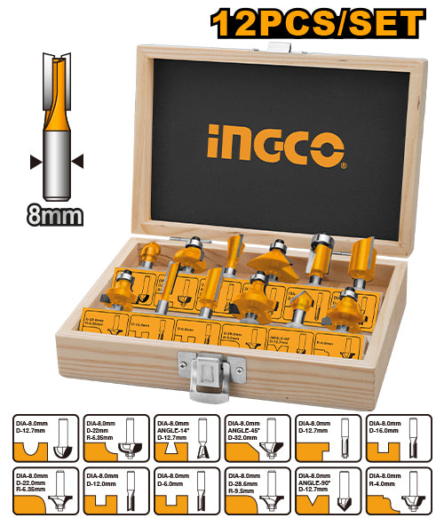 12 Pcs router bits set AKRT1211