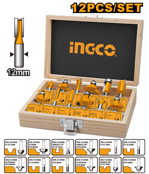 12 Pcs router bits set AKRT1221